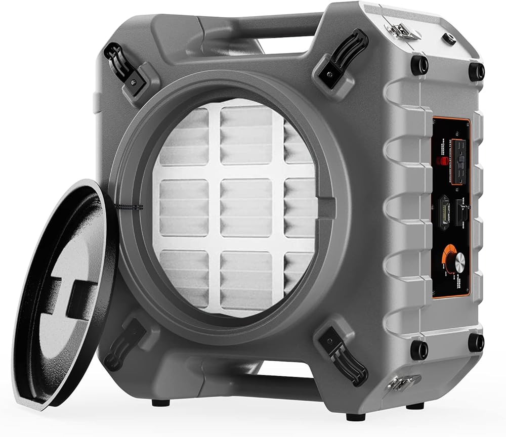 Abestorm HEPA Air Scrubber with 3 Stage Filtration System, Industrial Commercial Air Purifier for Damage Restoration, Stackable Negative Air Cleaner Machine, Airflow Max 550 CFM, 10-Year Warranty, S3