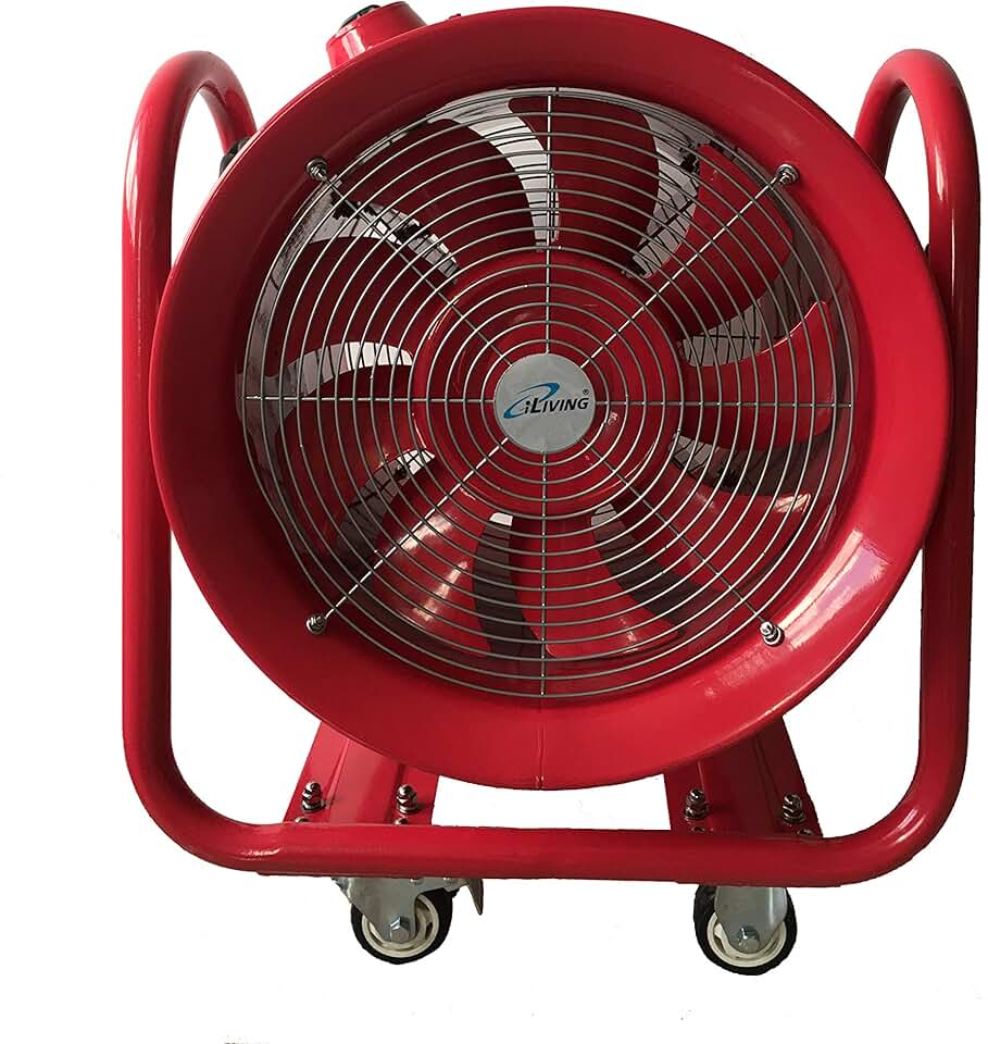 iLiving - ILG8EF16EX Explosion Proof Utility High Velocity Blower, Fume Extractor, Portable Exhaust and Ventilator Fan, Air Ventilation with 4240 CFM, 3300 RPM (16 Inch)