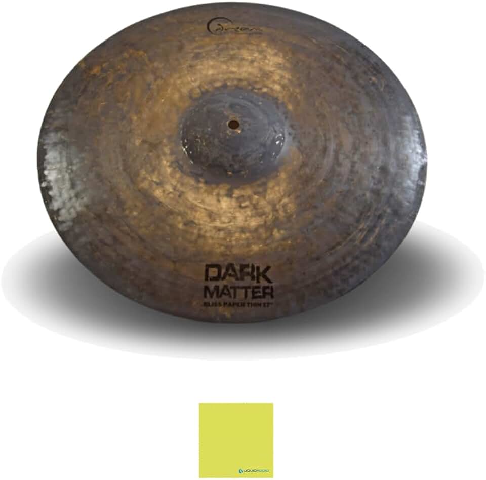 Dream Cymbals and Gongs 17 Inch Cymbal (DMBPT17-U) Bundle with Liquid Audio Instrument Polishing Cloth - Dream Dark Matter Bliss Paper Thin Series