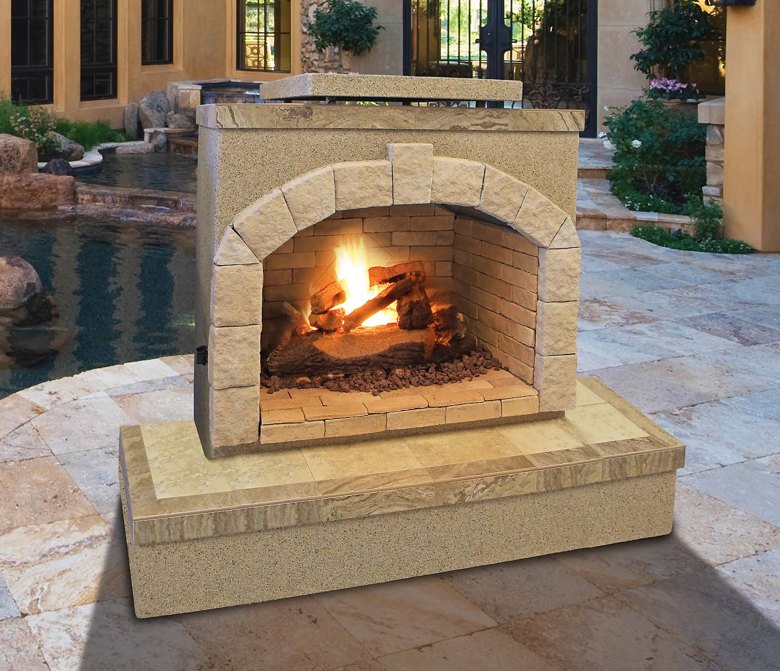 Cal Flame 72-Inch Outdoor Fireplace