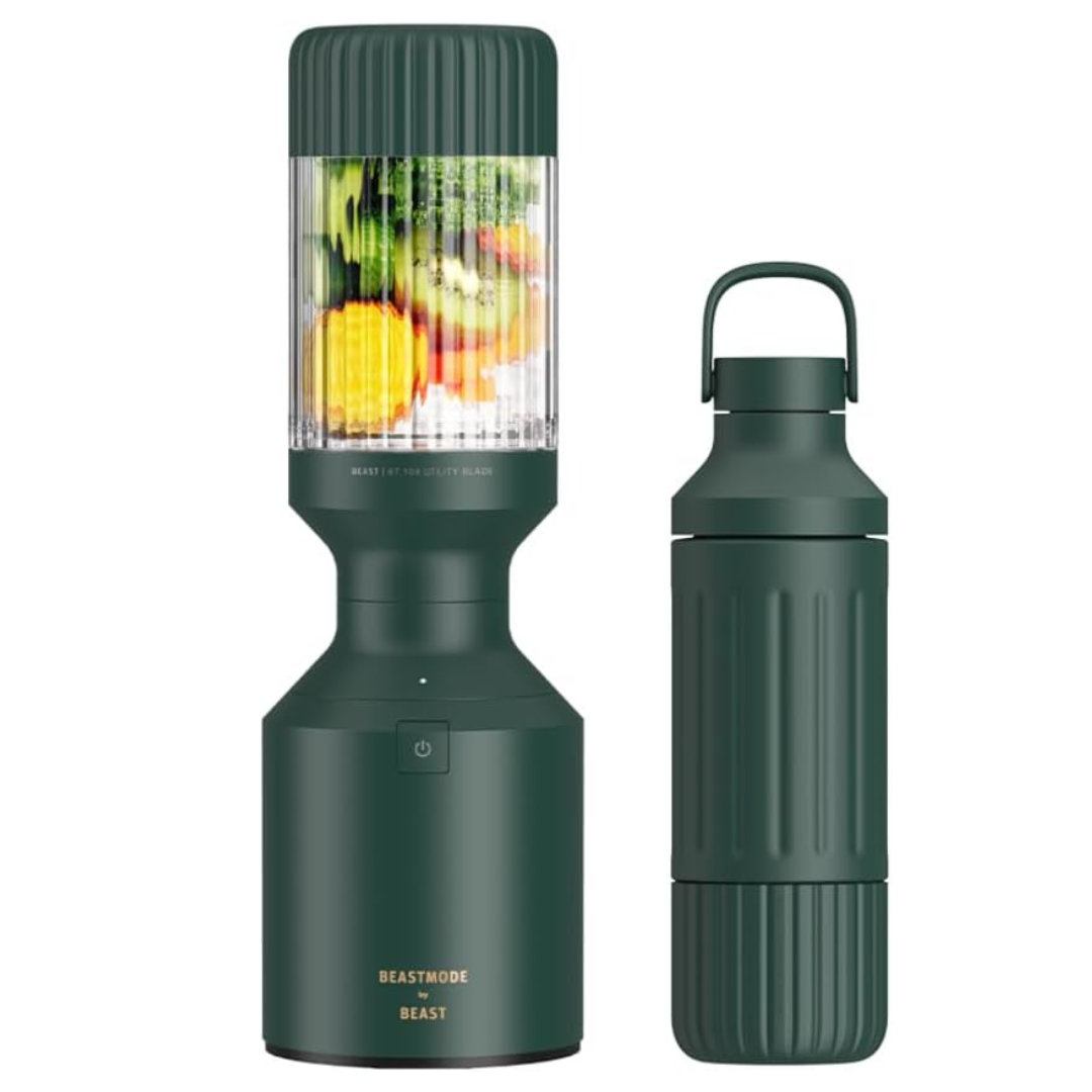 Beastmode by Beast Health Blender   Blend Smoothies and Shakes, Stainless Steel Bottle, 1200W (Forest Green)