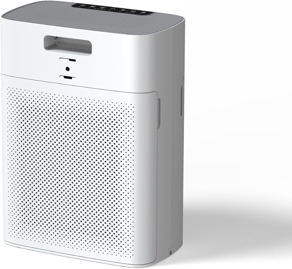 MORENTO Air Purifier HY4866-WF for Large Rooms up to 1076 ft2, Wi-Fi and Alexa compatible, PM2.5 Air Quality Display, Auto Mode, Quiet Mode 24dB, HEPA Filter Removes Dust, Pollen, Smoke (White)