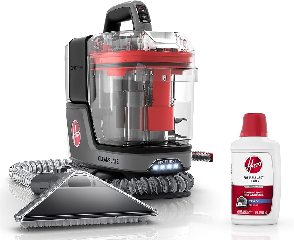 Hoover ONEPWR CleanSlate Cordless Carpet & Upholstery Spot Cleaner, BH14000V + Hoover Oxy Portable Spot Cleaner Solution, Carpet Cleaning Shampoo, 32 oz Formula, AH31711