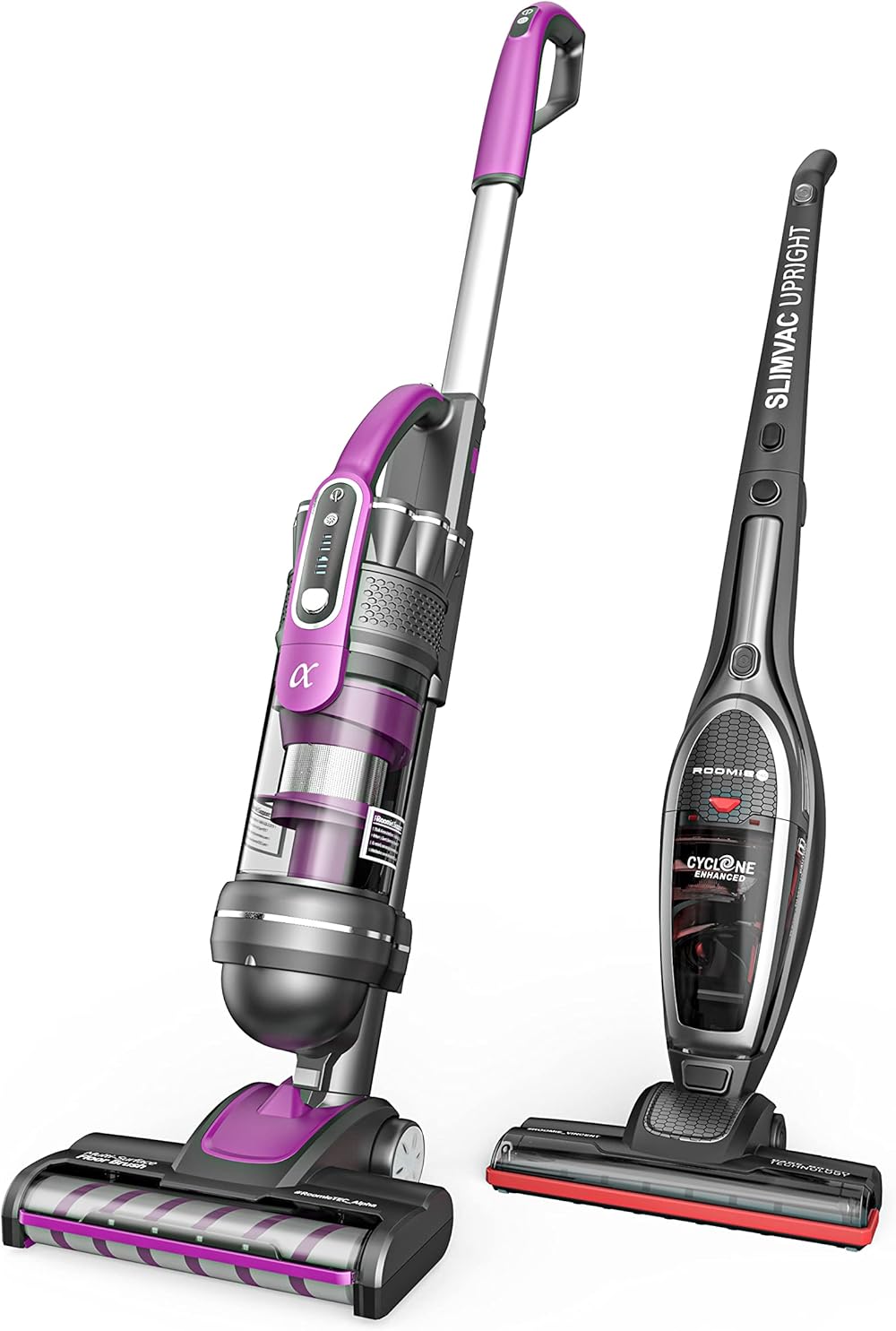 Roomie Tec Cordless Vacuum Cleaner,2 in 1 Handheld Vacuum “VINCENT” Bundle Alpha Professional Upright Cordless vacuum,Pet Friendly Brush and Auto Charging Base