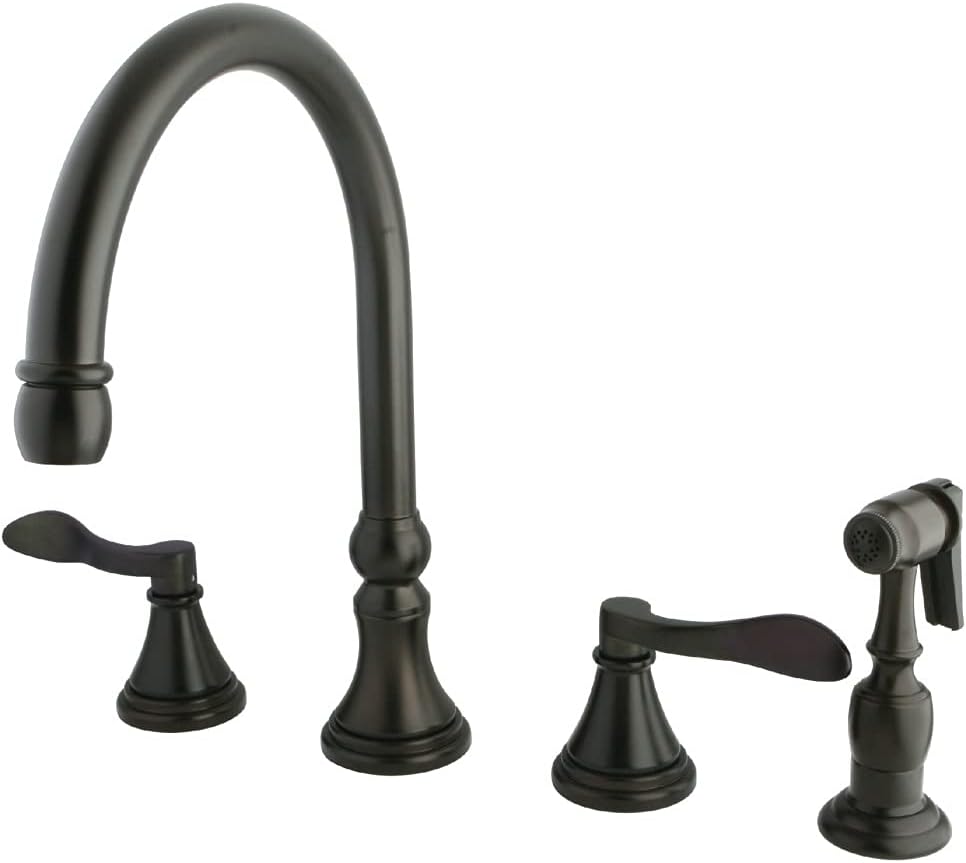 KS2795DFLBS NuFrench Widespread Kitchen Faucet, 8-1/4 inch spout reach, Oil Rubbed Bronze
