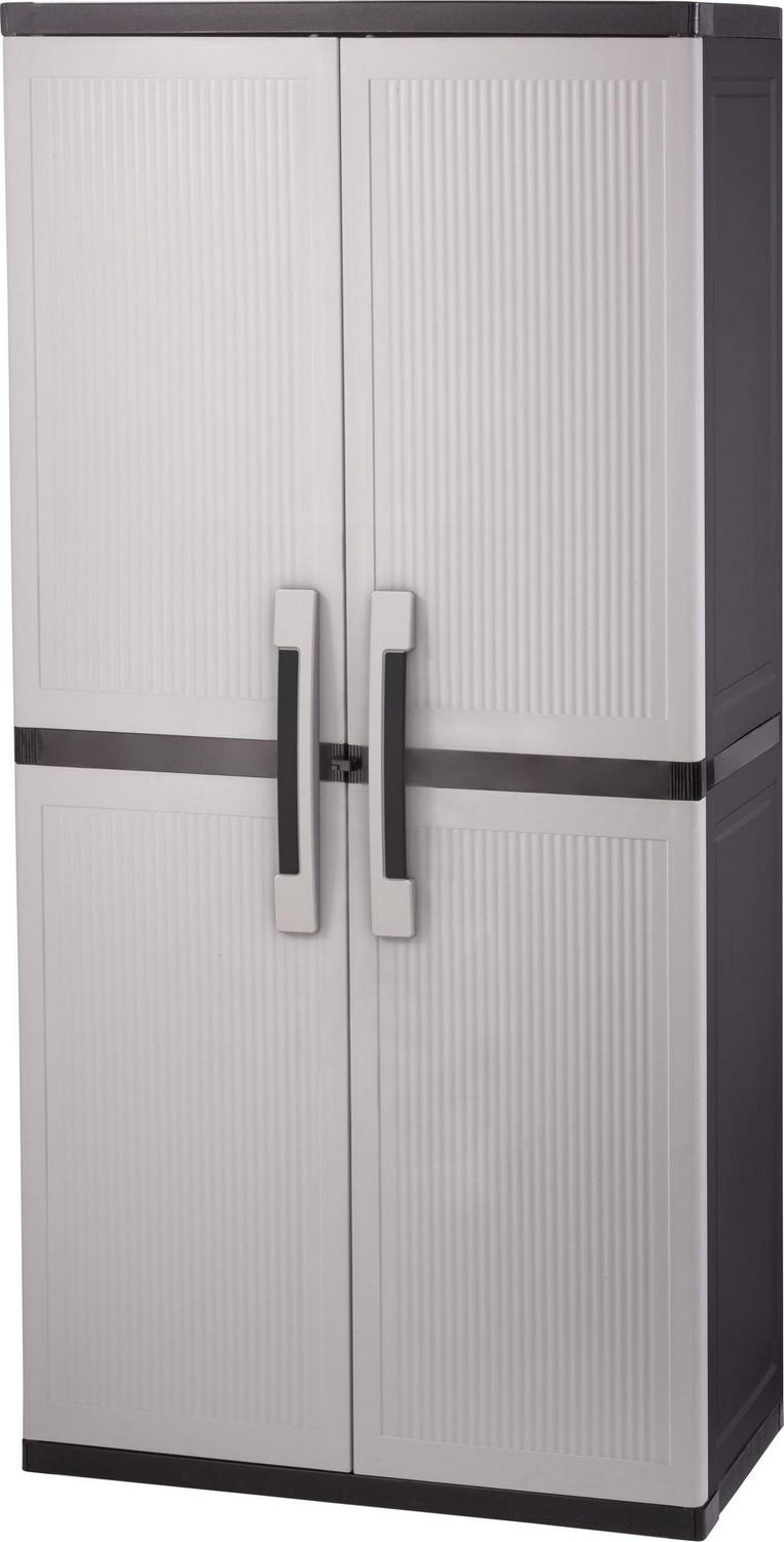 Keter Utility jumbo cabinet Plastic Freestanding Garage Cabinet in Gray (34.5-in W x 70.8-in H x 17.5-in D)