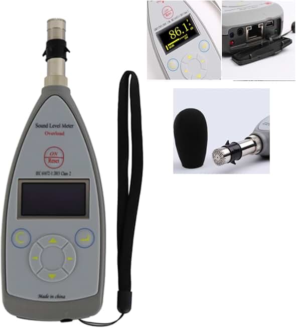 Integrating Sound Level Meter Class II Sound Level Tester with Statistical Analysis Function Frequency Weighting A,C,Z Time Weighting F,S,I for Industrial and Environmental Noise Measurements