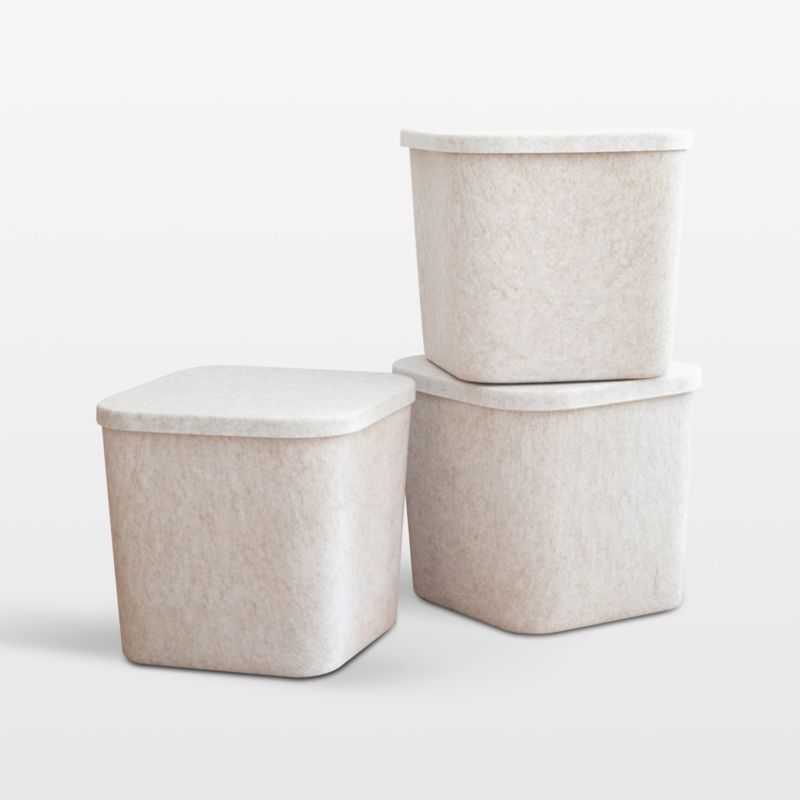 Sortjoy Original Stone Sculpted Storage Bin with Lid