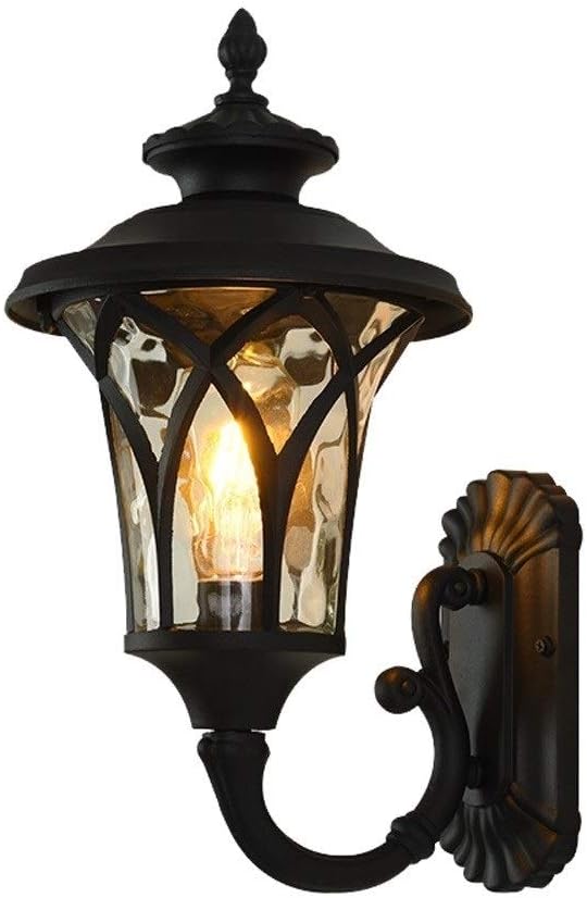 Outdoor Waterproof Wall Lanterns Retro Craft Aluminum Antirust Exterior Wall Sconce Creative Water Pattern Glass E27 Wall Lamp Garden Porch Courtyard Wall Mounted Light Stylish
