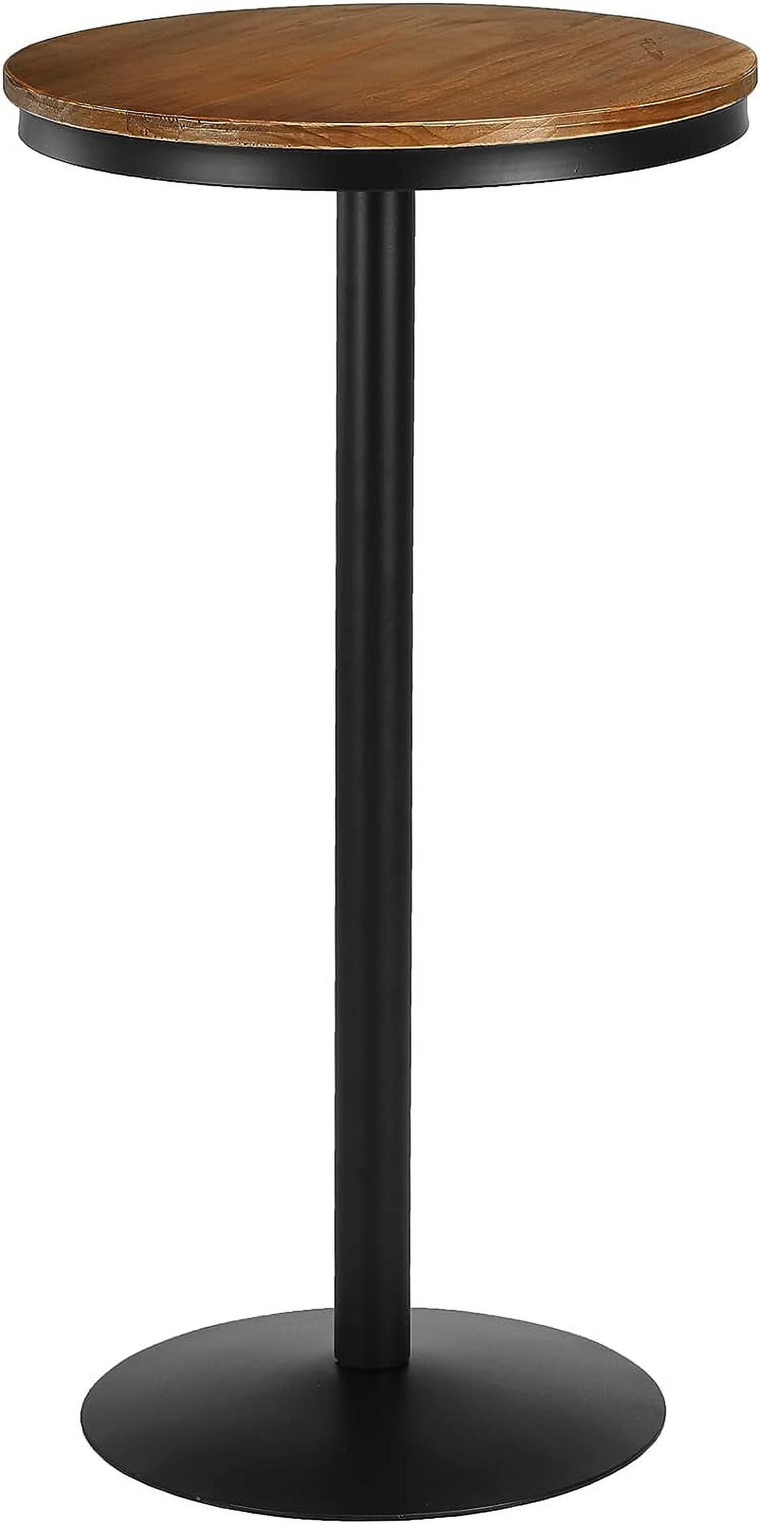 Wood Pub Table Round Bar Table Wood Top with Metal Leg and Base, 21.65 Inch Top and 41.5 Inch Height, Retro Finish