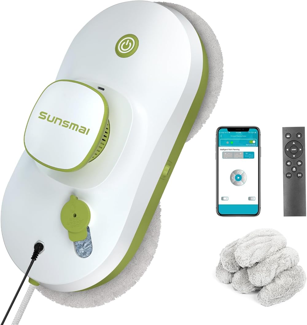 Window Cleaning Robot, Smart Window Cleaner with Automatic Water Spray, Remote Control Robot Window Washer for Windows/Tiles/Glass Door (SWLR0002)