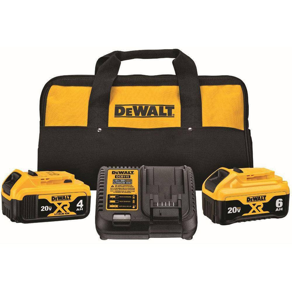 DEWALT 20V MAX XR Premium Lithium-Ion 6.0Ah and 4.0Ah Starter Kit