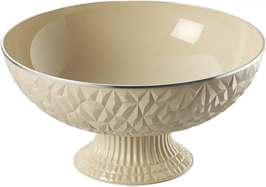 Fruit Tray with Milky White High Feet and Random Patterns That Can Be Drained Home Living Room Display Tray