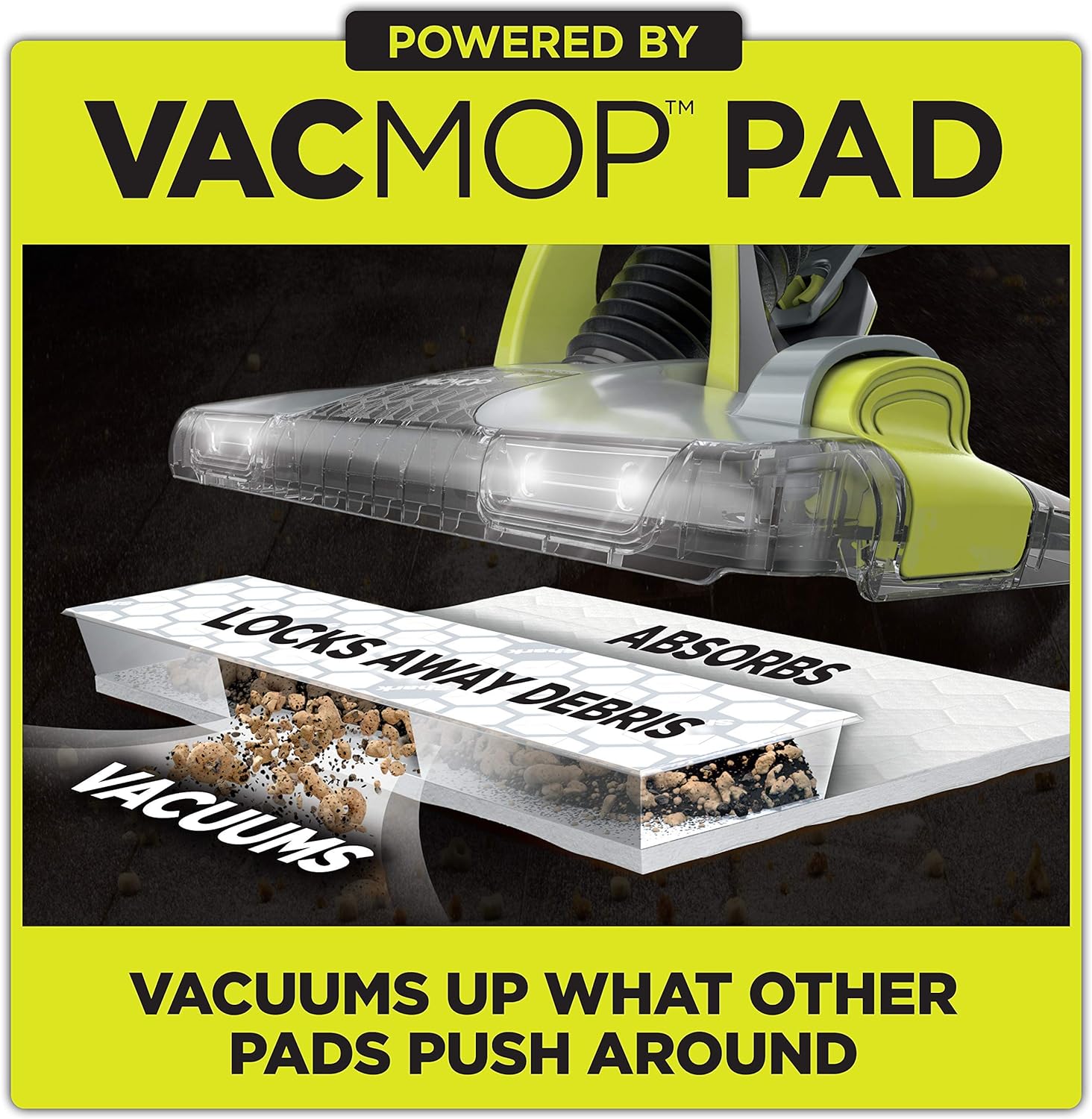 Shark VM252 VACMOP Pro Cordless Hard Floor Vacuum Mop with LED Headlights, Charcoal Gray