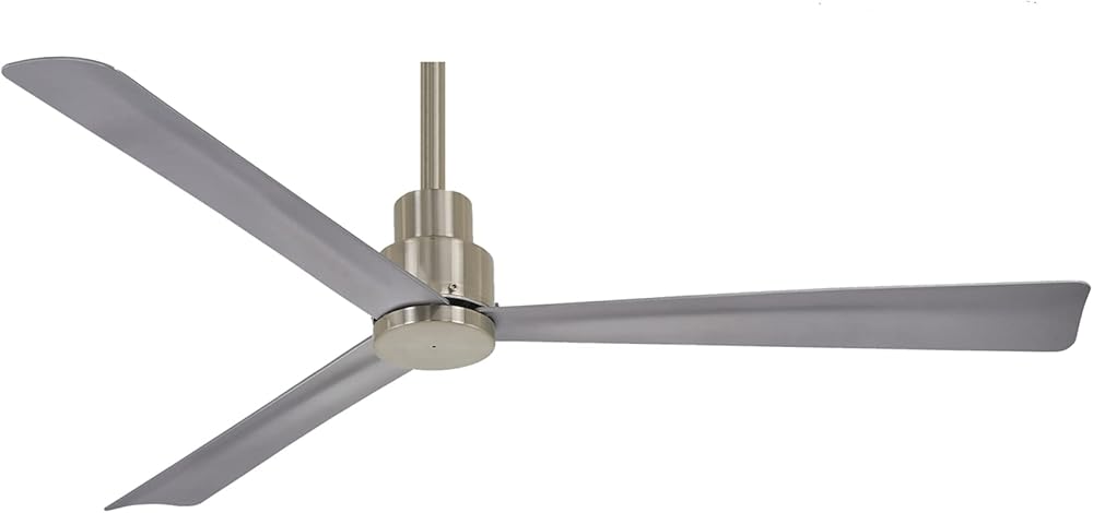 F787 Simple 52 Inch Outdoor 3 Blade Ceiling Fan with DC Motor (Brushed Nickel Wet)