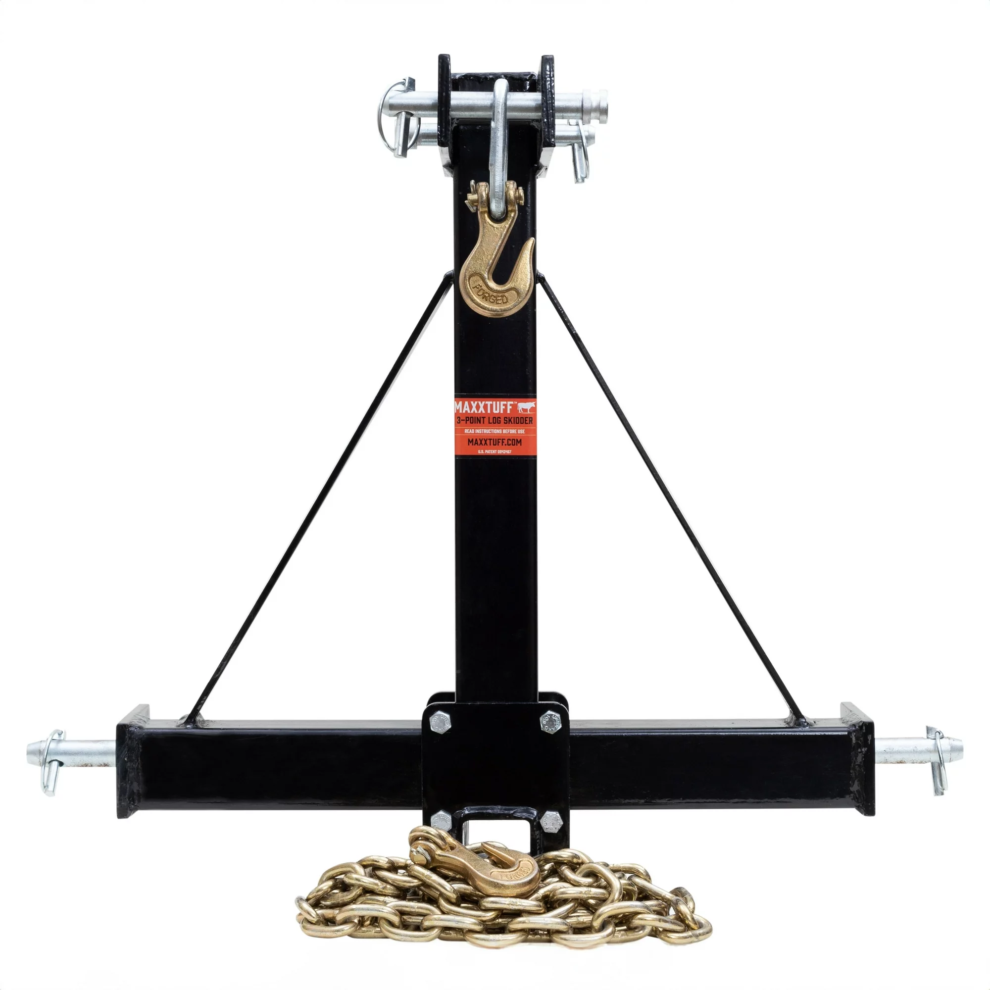 MAXXTUFF Heavy Duty 3-Point Log Skidder Deluxe With Chain and Bonus 2 Receiver Hitch