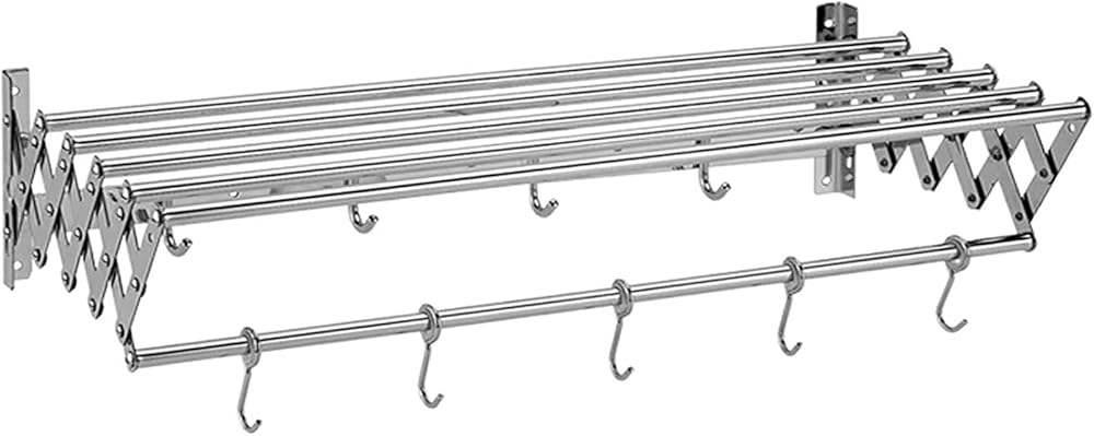 Wall Mounted Clothes Airer Clothes Drying Rack Laundry Drying Rack Retractable Fold Away Clothes Dry Racks Easy Storage (Size : 80cm)