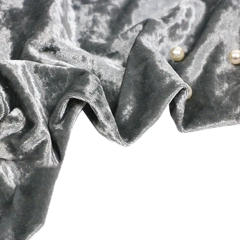 ECYC 62.99x393.7 inch Stretch Velvet Fabric, Soft Crushed Velvet Fabric for DIY Crafts Sewing Apparel,15