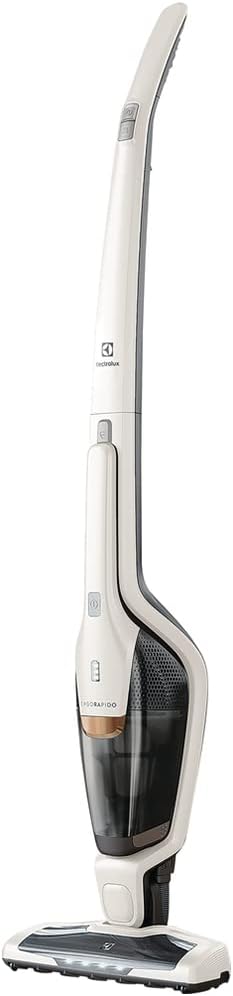 Electrolux Ergorapido Stick Cleaner Lightweight Cordless Vacuum with LED Nozzle Lights and Turbo Battery Power, for Carpets and Hard Floors, in, Satin White