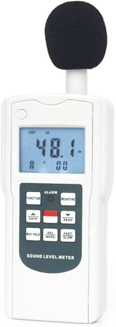 Sound Level Meter Noise Decibel Monitoring Tester Sound Noise Testing Instrument with Frequency Range 20 to 8,000Hz Accuracy ±2dB Lp Leq Lmax LN Four Measurable Parameters