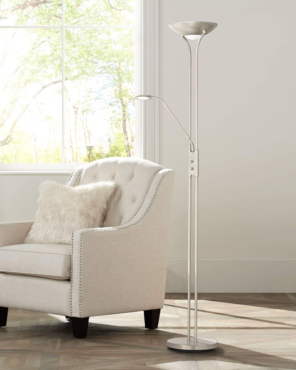 360 Lighting Canby Modern Torchiere Floor Lamp Standing with Side Light LED 72