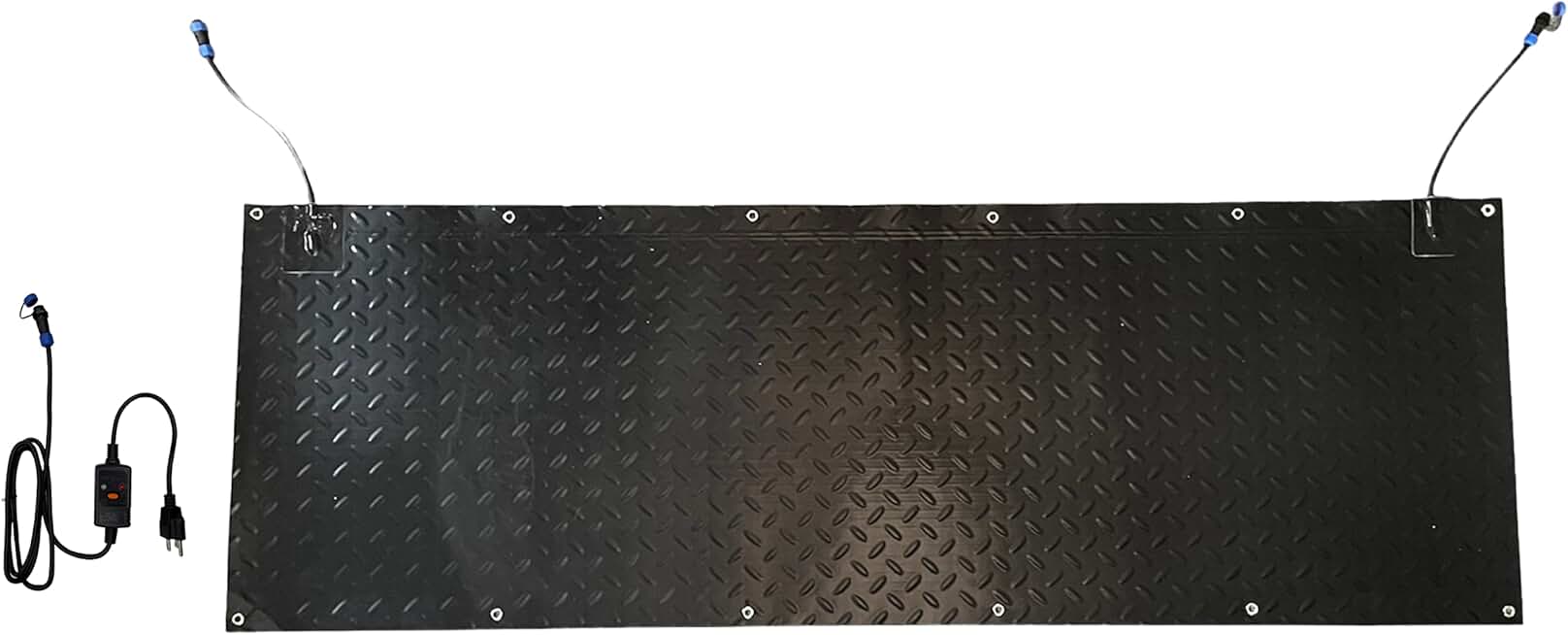 AMM Snow and Ice Melting Walkway Mat Kit Heated Non-Slip Heated Mat 20” x 60” Snow-Melting Mats Outdoors Patio, Garden, Lawn with Power Supply 120 Volt