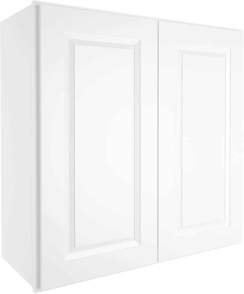 ROOMTEC Wood Wall-Mounted Cabinet,Bathroom Medicine Cabinet with Adjustable Shelves and 2 Soft-Close Doors,Laundry Storage Cabinet for Bathroom,Kitchen,Living Room 12