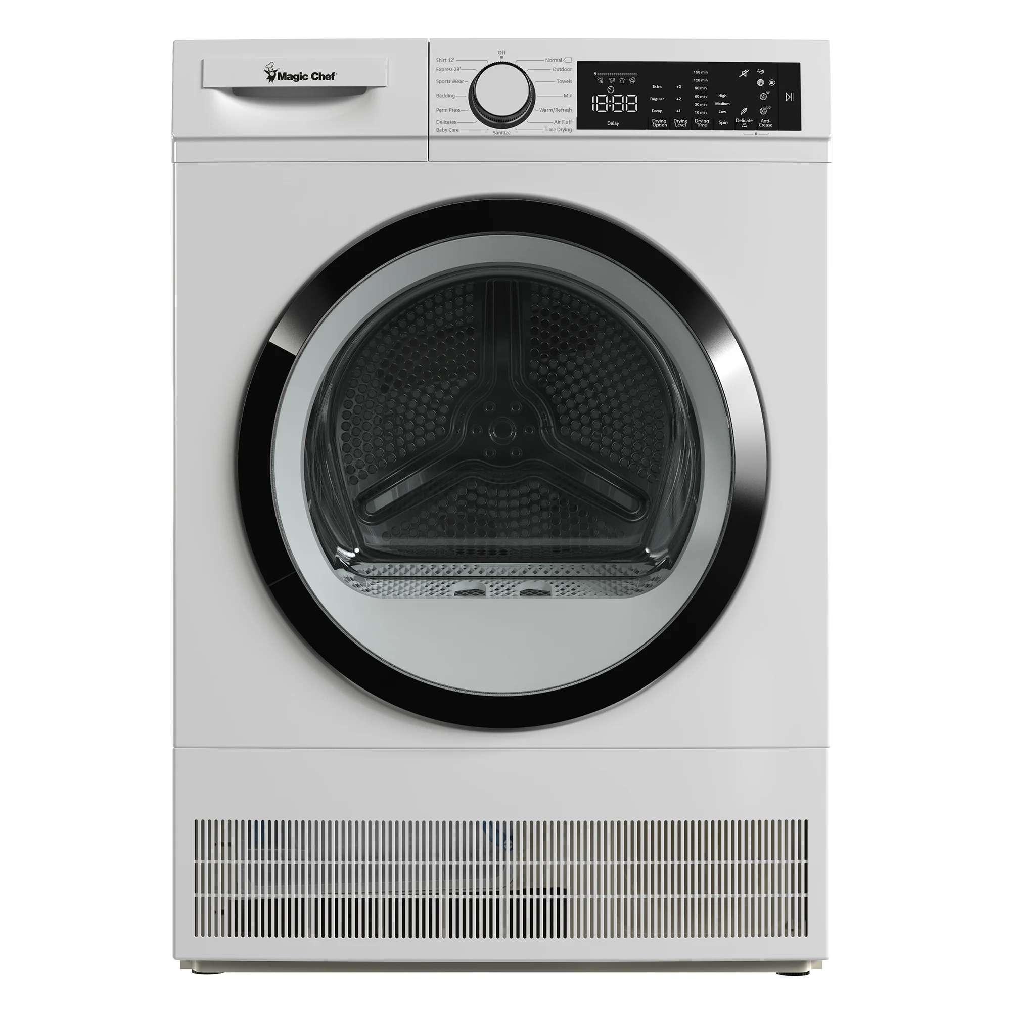 Magic Chef 4.0 cu. ft. ventless, Condensing Front Load Stackable Electric Dryer, 24 in. in White in White