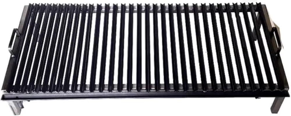 Premium Argentine Grill - V Angle Iron Grill with Handles and Drain Pan, Iron grill, Heavy Duty, BBQ Grill. (36 x 24 in)