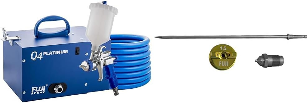 Fuji Spray 2894-T75G Q4 Platinum - T75G Quiet HVLP Spray System & 5100-4 Aircap Set 4-1.5mm for T-Model Spray Gun