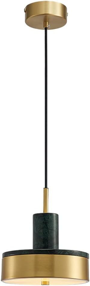 Marble LED Pendant Lighting Kitchen Island Ceiling Light Fixture Modern Copper Hanging Lamp, 22W 3000K Suspended Lights for Bedroom Living Room Cafe Bar Dining Table