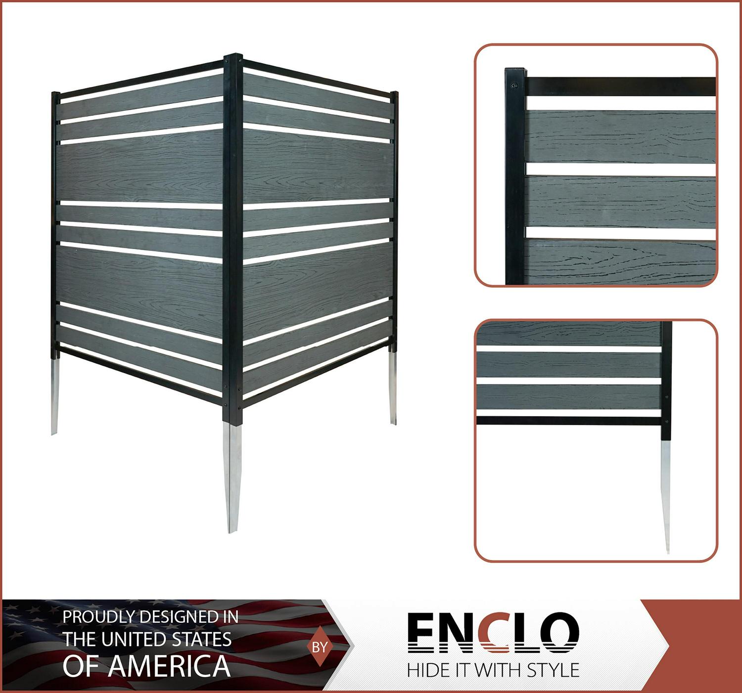 Enclo Privacy Screens Vienna WoodTek Vinyl 40-in W x 48-in H Charcoal Vinyl/Polyresin Outdoor Privacy Screen