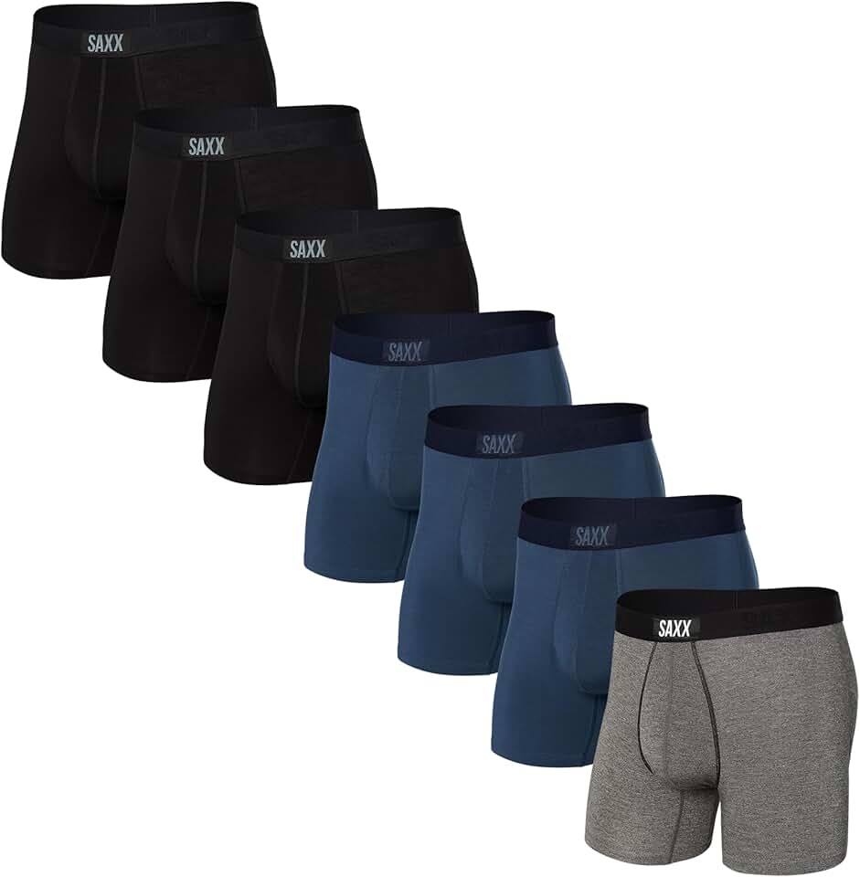 SAXX Underwear Co. Men's - Vibe Super Soft Boxer Brief 7Pk with Built-in Pouch Support