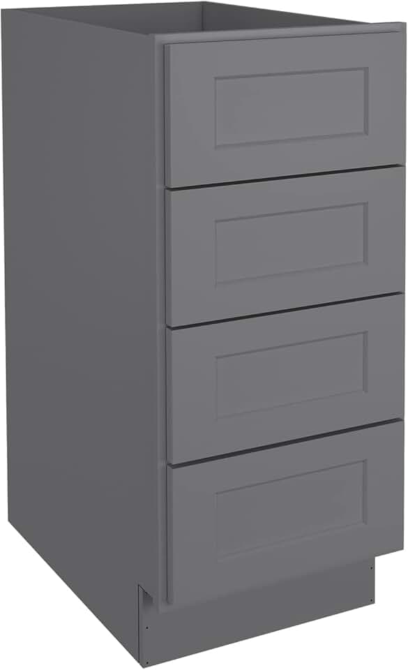 LOVMOR Kitchen Base Cabinets, Drawer Base Cabinet, 4-Drawer,Soft Close Hardware, 24 x 15 x 34.5 inch