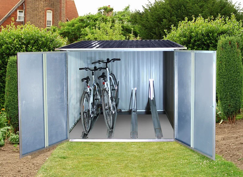 Duramax Bicycle Storage 6'x6' Shed Anthracite with White Trim - 73051