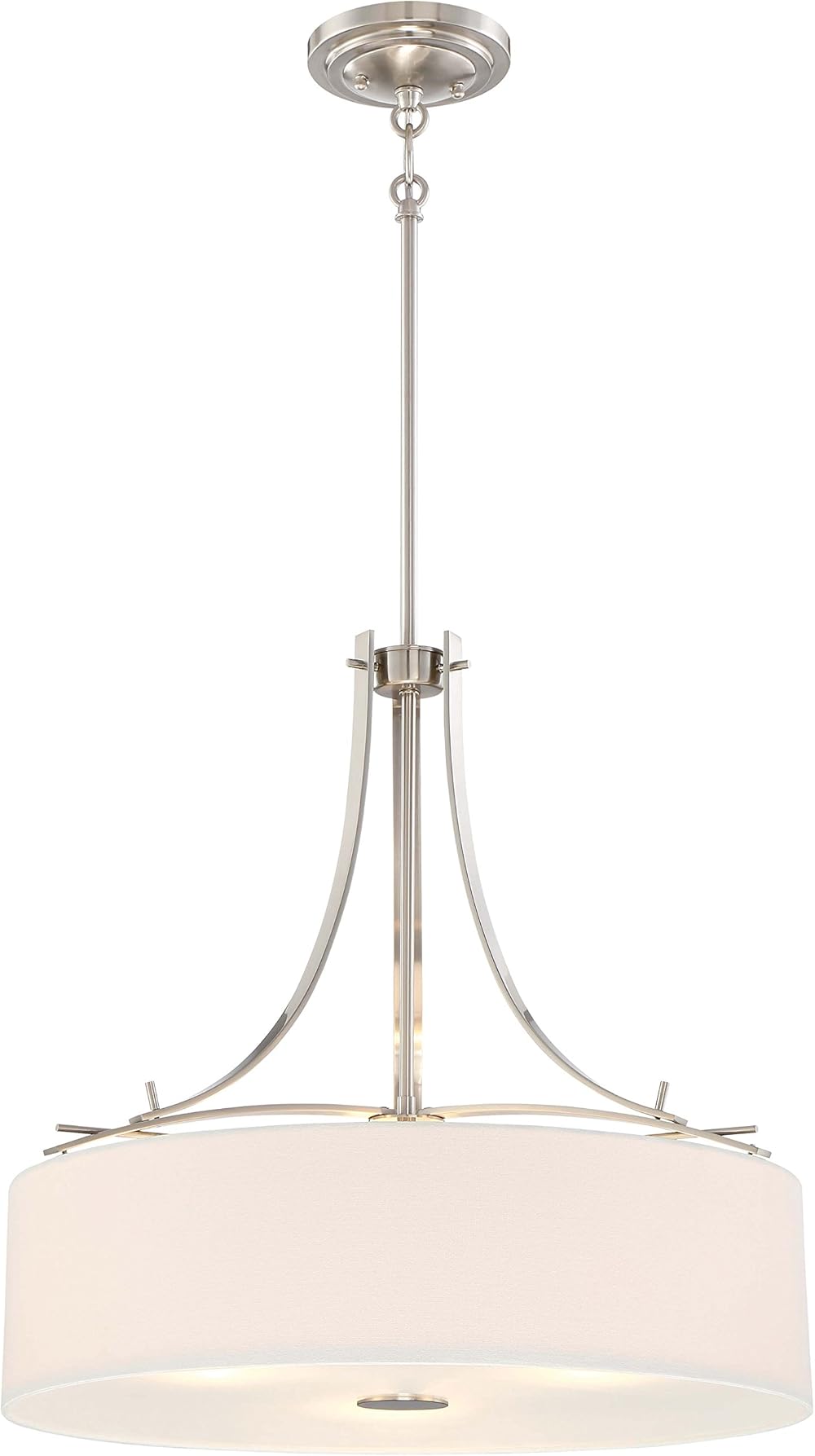 Minka Lavery Ceiling Pendant Chandelier Lighting 3308-84 Poleis, 3-Light Fixture 300 Watts, Brushed Nickel