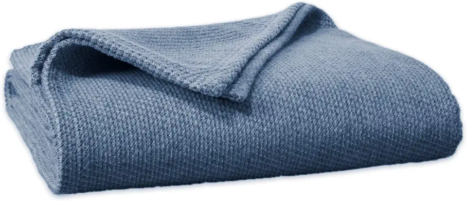Coyuchi - Sequoia Washable Organic Blanket - King - Blue