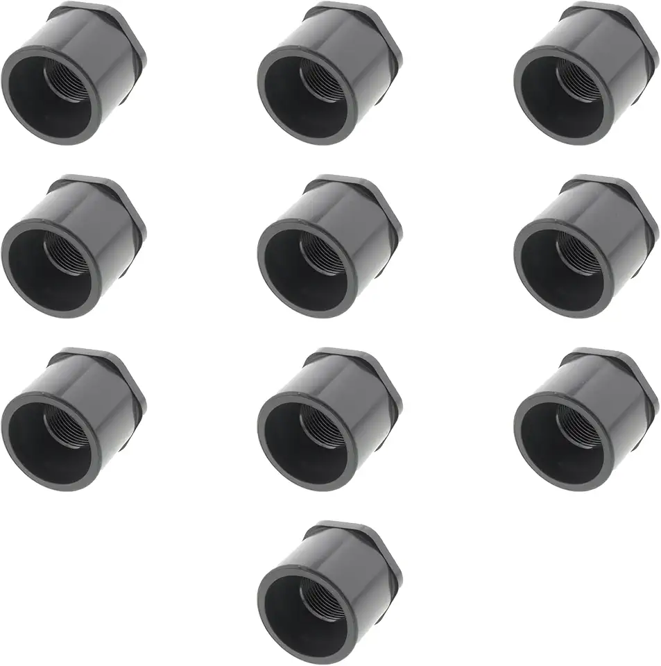 838 Series - Schedule 80 PVC Fittings (Black) - Reducing Bushing Flush Connector - 3 x 2