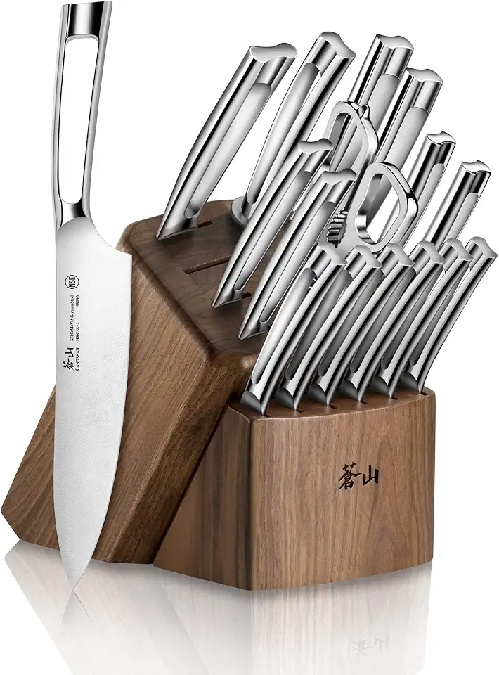 Cangshan N1 Series 1024784 German Steel Forged 17-Piece Knife Block Set, Walnut