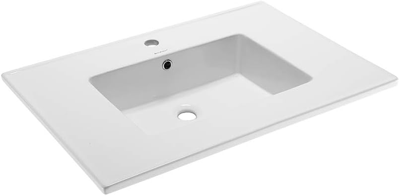Swiss Madison Well Made Forever SM-VT328 Voltaire Vanity Top Sink, Glossy White