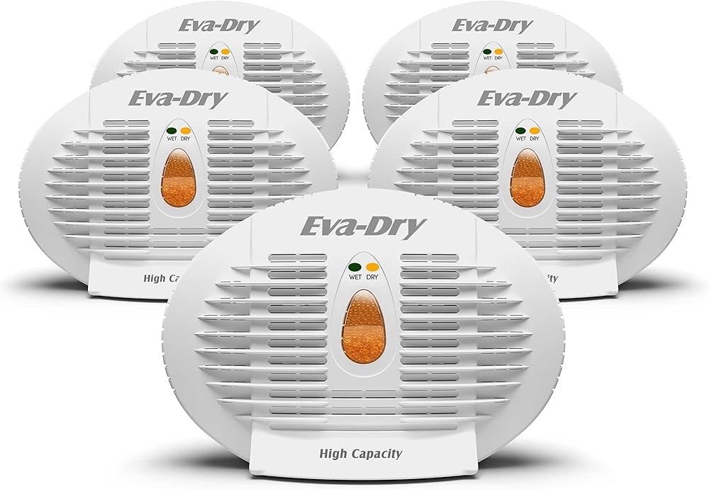Eva-Dry E-500 5-pack Wireless, Portable & Powerful Mini Dehumidifier. Energy Efficient, Renewable Moisture Absorber. Perfect for Closets, Pantries, Boat’s, Kegerator & Storage.