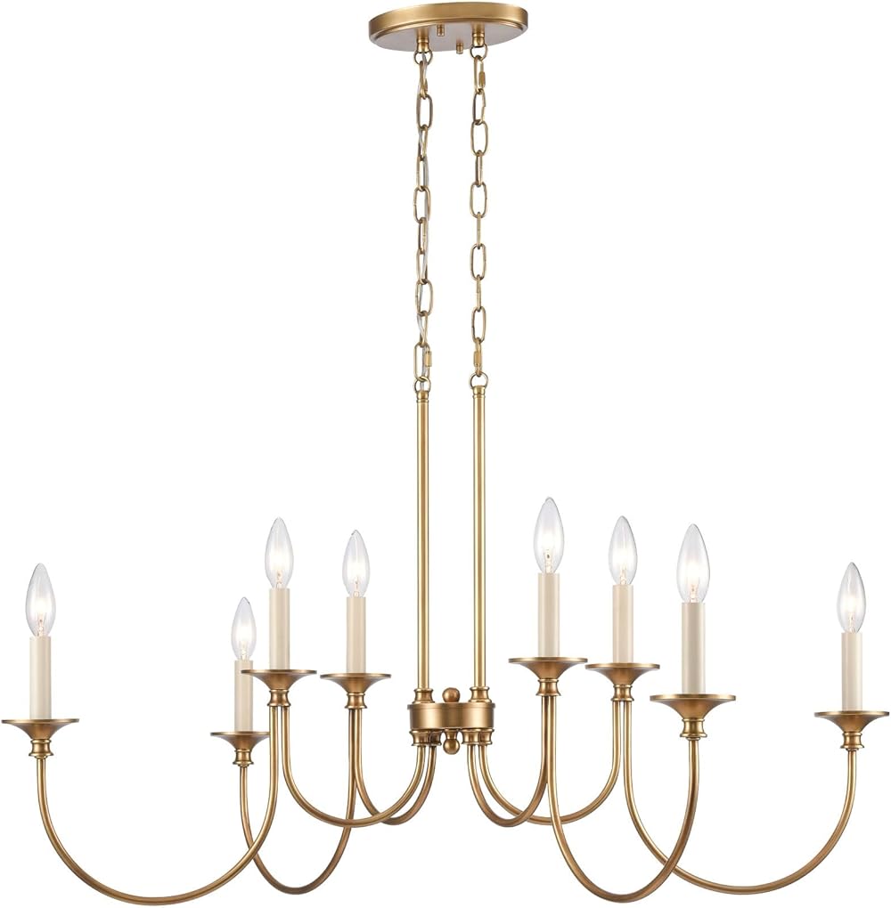 89727/8 Cecil - 8 Light Linear Chandelier in Traditional Style-22 Inches Tall and 34 Inches Wide