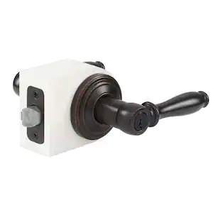 Kwikset Ashfield Venetian Bronze Keyed Entry Door Handle featuring SmartKey Security