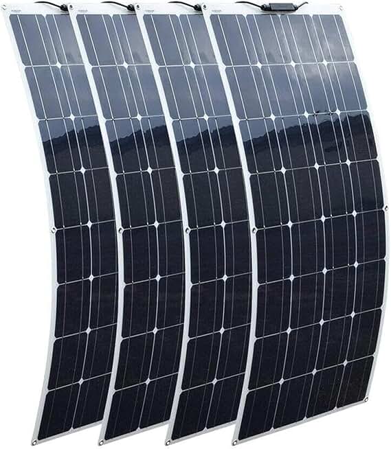 AIZYR Flexible Monocrystalline Solar Panel - 400W Solar System Kits with 40A Charger Controller for Home, RV, Boat and Other Battery Charger
