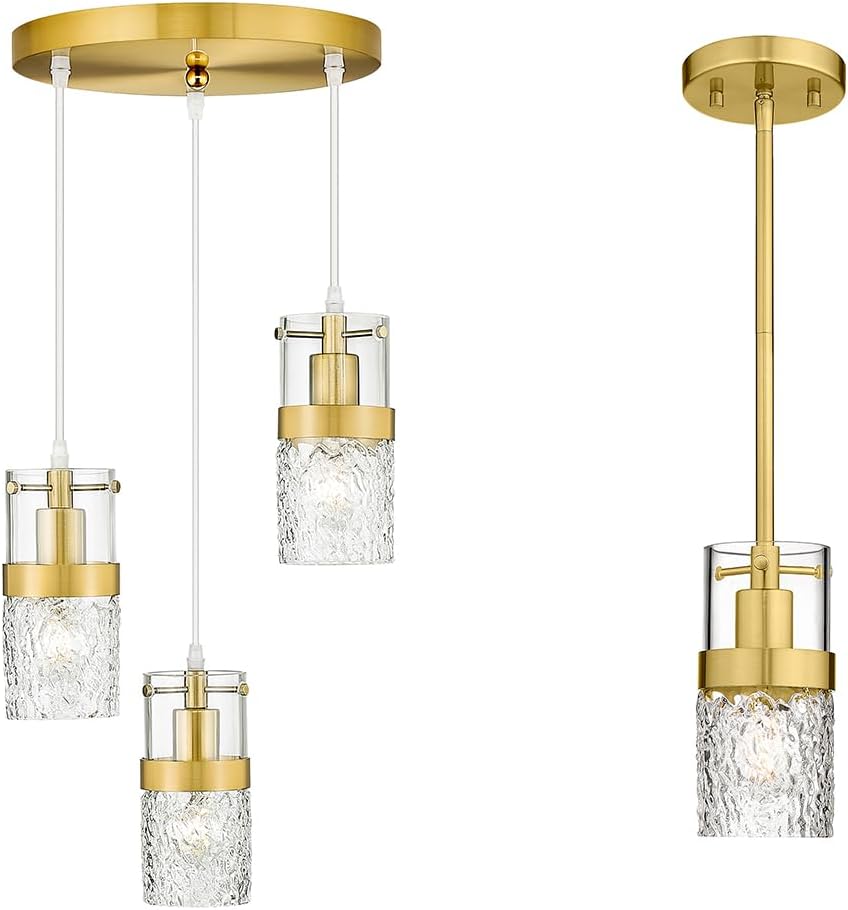 LMS Light Sets, Set of 2 Matching Bundle, Modern Industrial Pendant Lighting Fixture or 3-Light Bathroom Light Fixtures, LMS-189, LMS-171