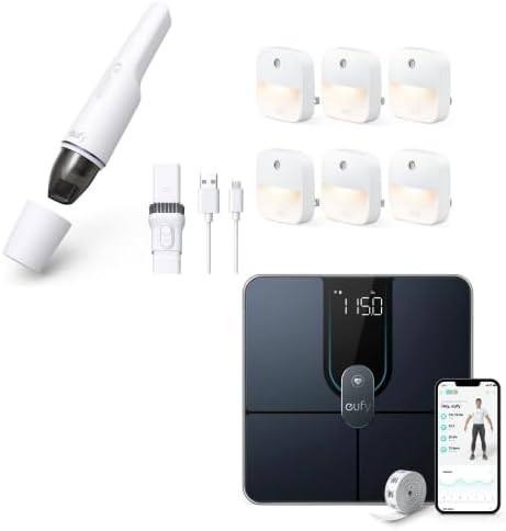 eufy HomeVac H11, Cordless Handheld Vacuum Cleaner丨 Smart Scale P2 Pro丨Lumi Plug-in Night Light