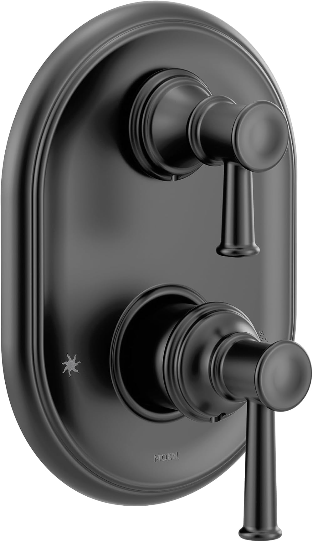 Moen UT3322BL Belfield M-CORE 3-Series 2-Handle Shower Trim with Integrated Transfer, Valve Required, Matte Black