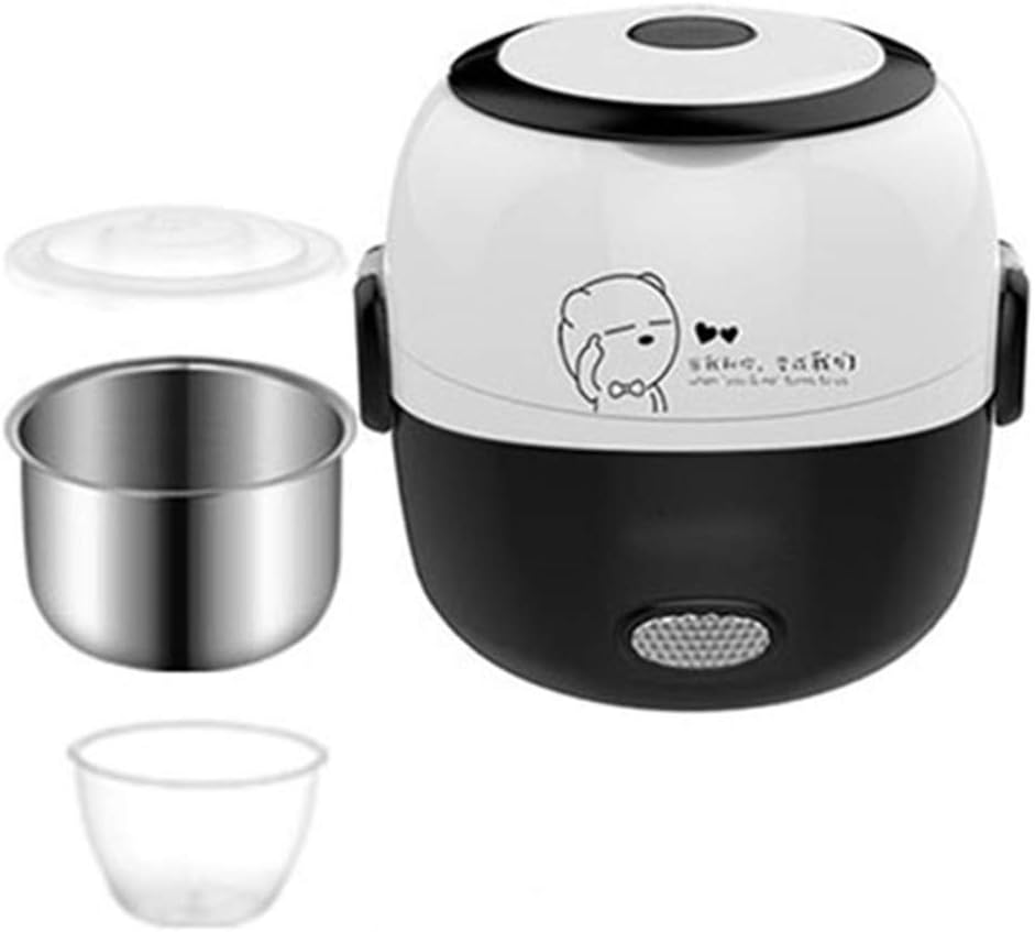 Mini Rice Cooker Thermal Heating Electric Lunch Box 2 Layers Portable Food Steamer Cooking Container Meal Lunchbox Warmer