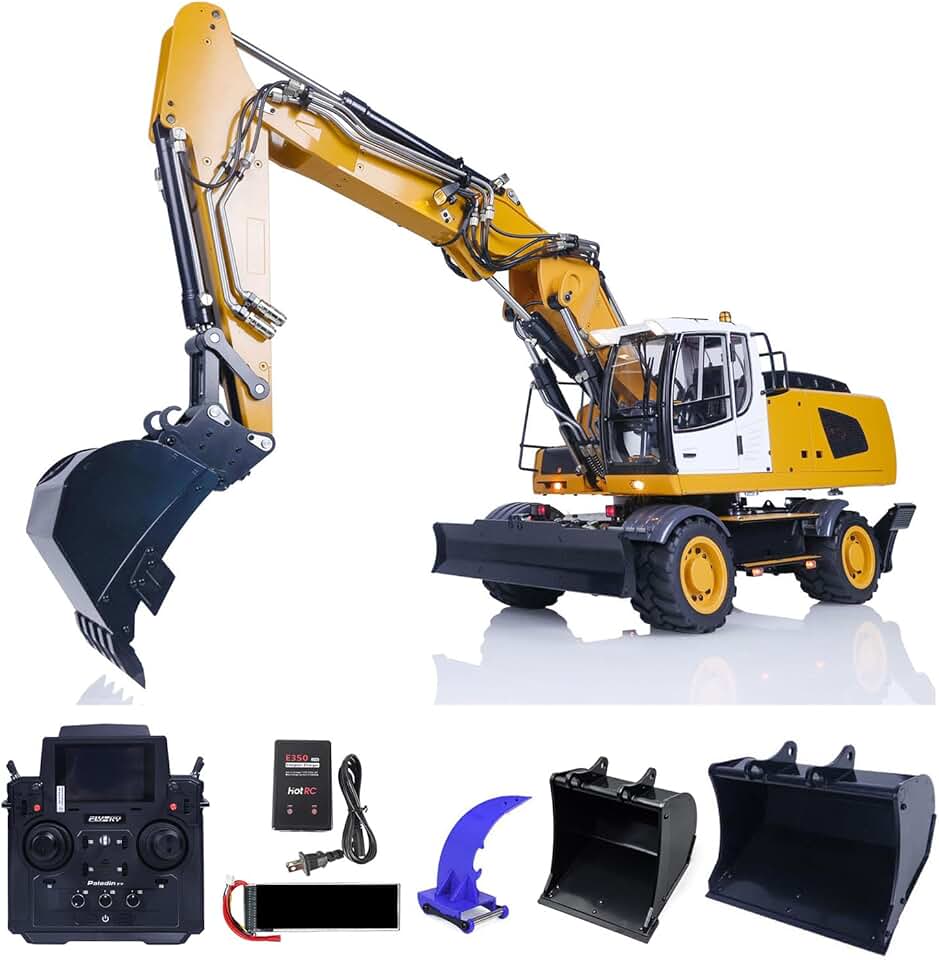 TOUCAN RC HOBBY 1/14 3 Arms Hydraulic RC Excavator Wheeled Pl18Ev Remote Control Digger Model