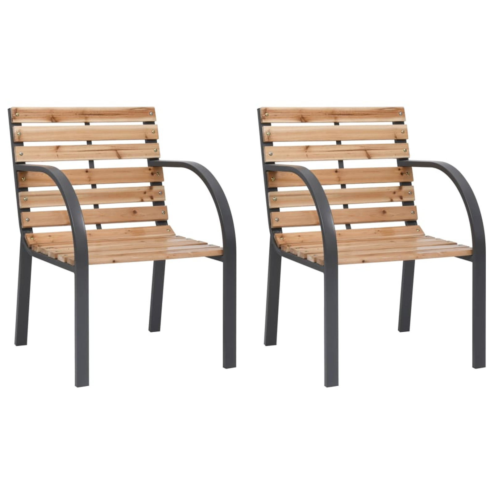 Carevas Patio Chairs 2 pcs Wood